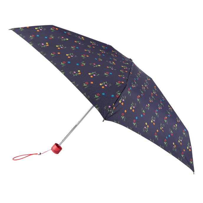 totes® X-TRA STRONG® Mini Navy Flowers Print Umbrella (5 Section) Extra Image 1